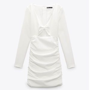 ZARA ruched long sleeve dress- BNWT